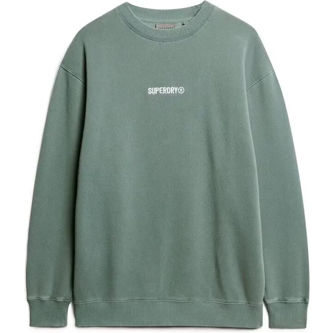 Superdry - Micro Logo sweatshirt met ronde hals en losse pasvorm - Heren - Truien