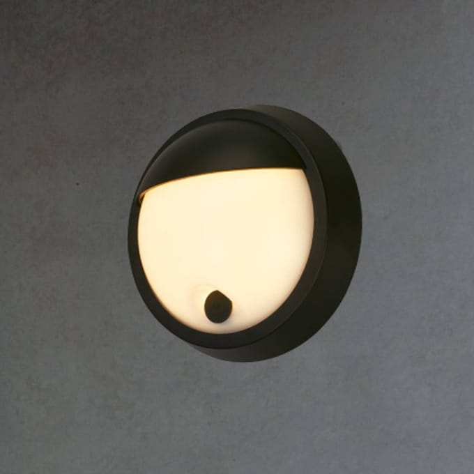 Briloner LED buiten wandlamp 3784015, zwart Touch dimmer Ø 17 cm