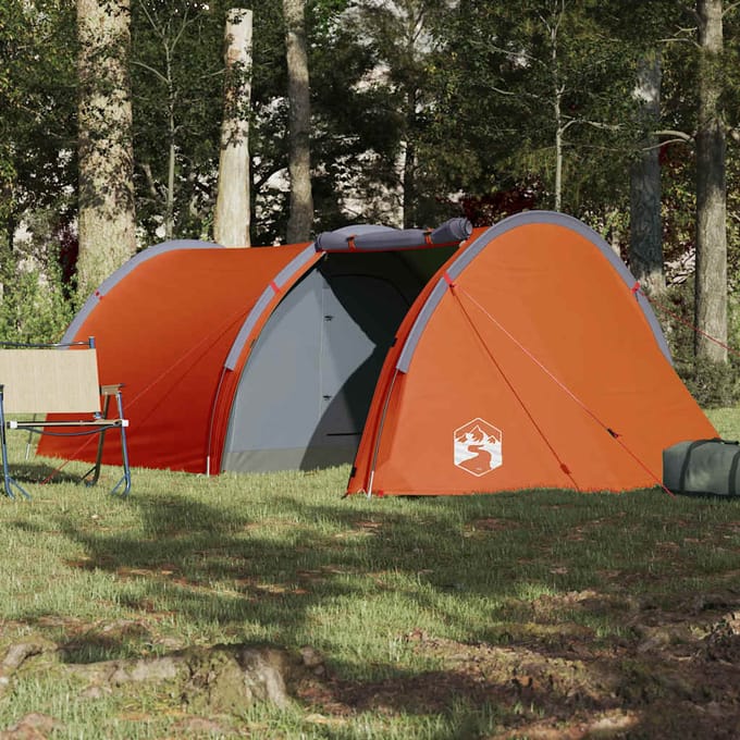 vidaXL - Tunneltent - 4-persoons - waterdicht - oranje