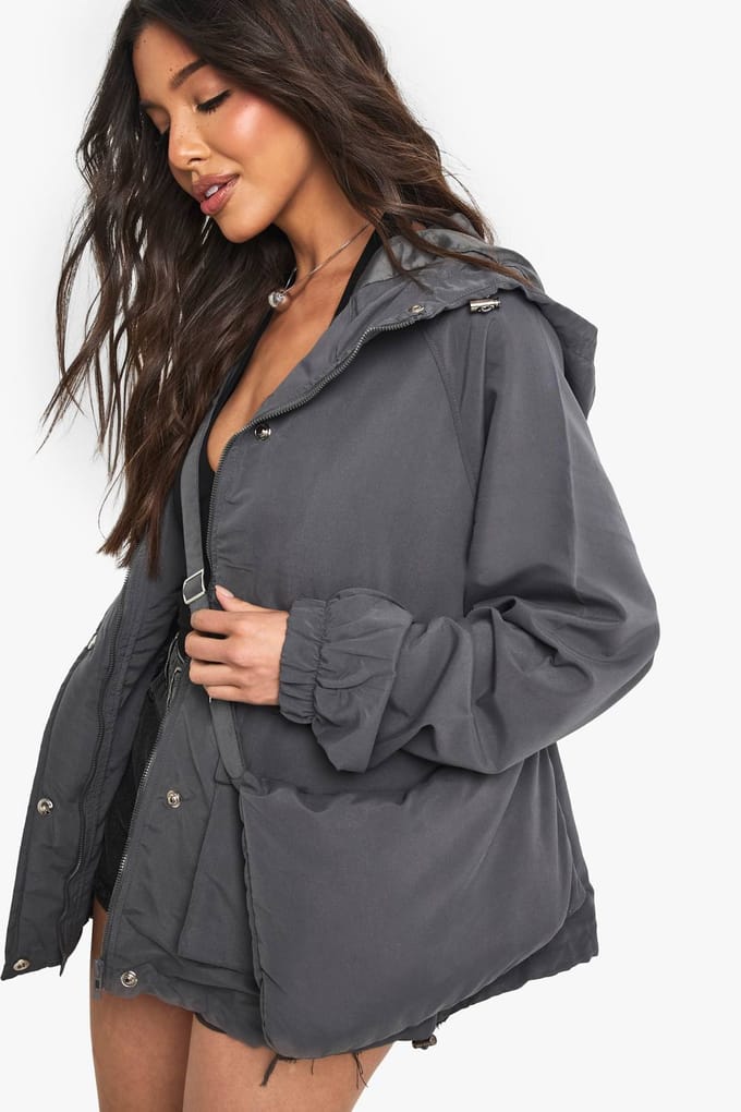 boohoo Dames Festivaljas met tas | Grijs | Maat: 38