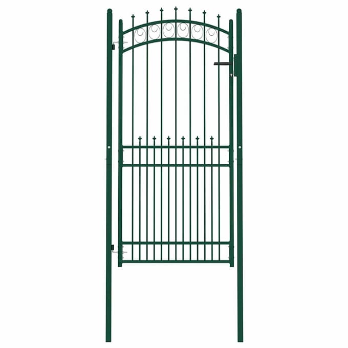 vidaXL - Poort - met - speerpunten - 100x200 - cm - staal - groen