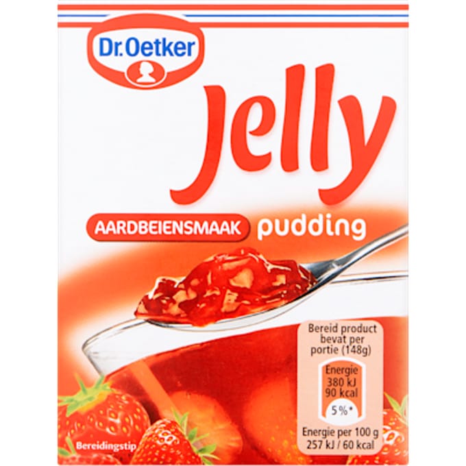 jelly pudding aardbeiensmaak