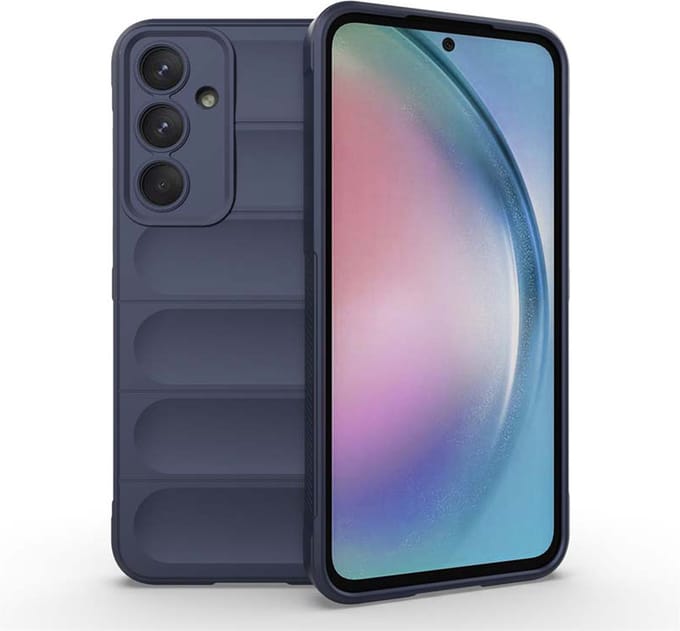 MobyDefend Hoesje - Geschikt voor Samsung Galaxy A55 - TPU Gripcase - Blauw