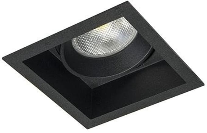 Inbouwspot Vierkant Mat Zwart GU10 Verdiept 9 x 9cm