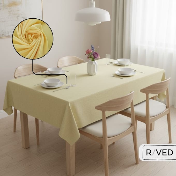 Raved Tafelkleed – 140 cm x 200 cm – Geel Polyester – Kreukvrij