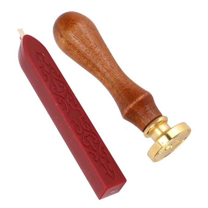 Kit Tampon Cire Motif Clair Simplicité DIY Kit de Scellage Classique pour Enveloppes Invitations rouge vin