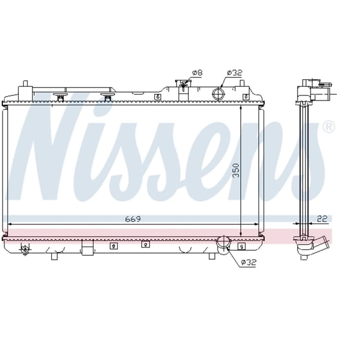 Radiator, motorkoeling NISSENS 68101A