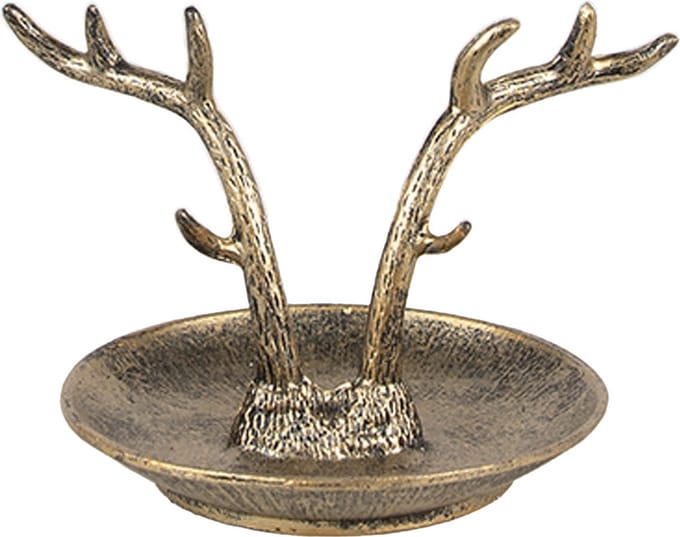 Clayre & Eef Decoratie schaal 11x9x8 cm Goudkleurig Metaal Gewei