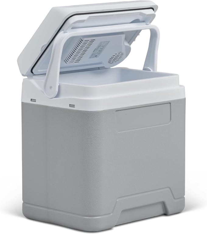 TIM® Elektrische koelbox 12 en 230 volt - Elektrische koelbox - Koelbox - Grijs - ‎30cm x 40cm x 45cm
