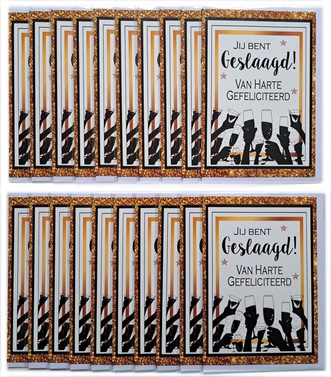 Geslaagd Wenskaarten – 20 Stuks – Hartelijk Gefeliciteerd – GES-007