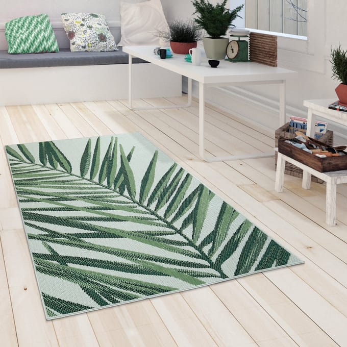 Flycarpets Binnen en Buitenkleed Ostivia - Gebloemd - Groen