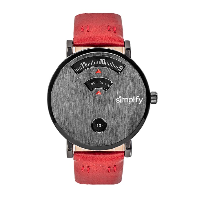Vereenvoudig de 7000 lederen band horloge