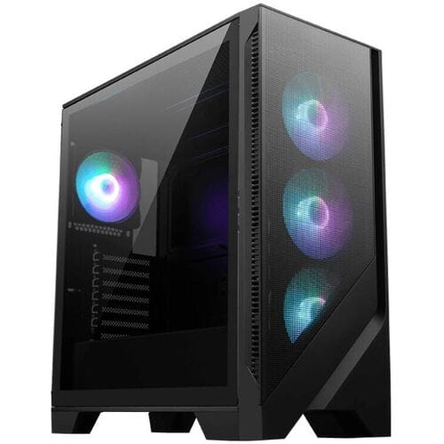 MSI PC- Gehäuse MSI MAG FORGE 320R AIRFLOW - Midi-tower Gaming-behuizing Zwart 3 voorgeïnstalleerde LED-ventilators, 1 voorgeïnstalleerde...