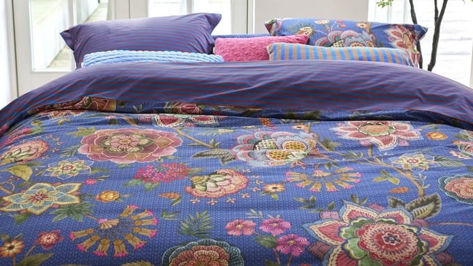 Pip Studio Bombay Bold dekbedovertrek - Eenpersoons - 140 x 200/220 cm - Donkerblauw