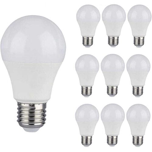 V-TAC 10x E27 LED Lamp - 9W 806 lumen - 3000K warm wit - Vervangt 60 Watt - E27 fitting - A58 - Grote fitting