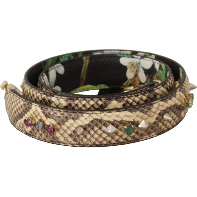 Dolce & Gabbana Elegante Beige Pythonleren Schouderband voor Dames