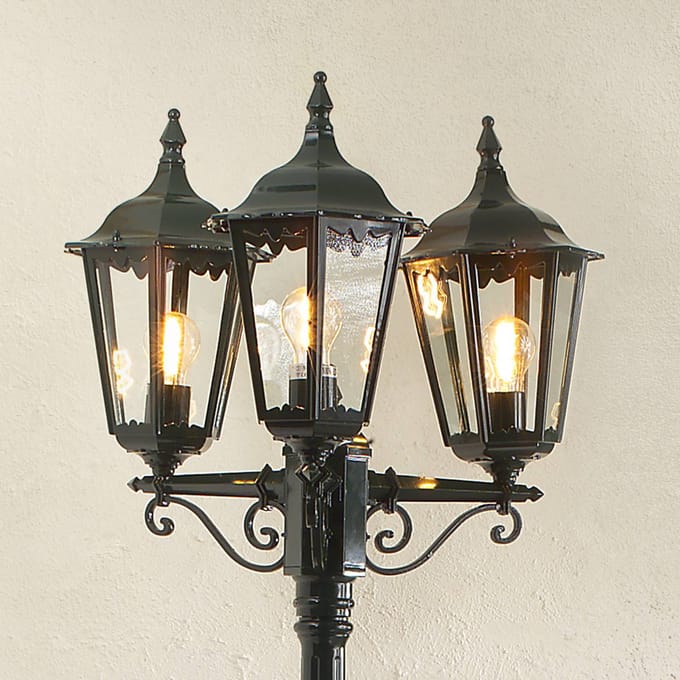 Konstsmide Mastlamp Firenze, 3-lamps, groen
