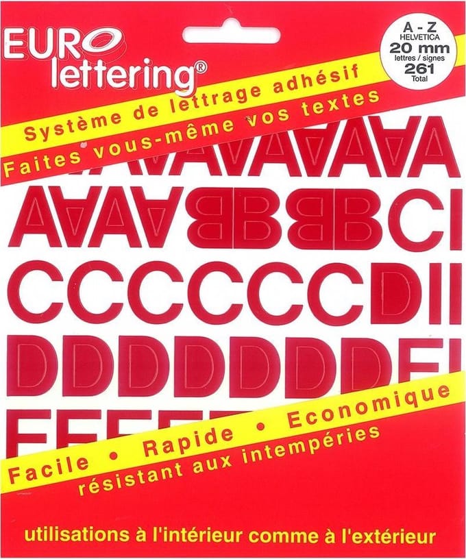 Eurolettering rood - 20 mm letters