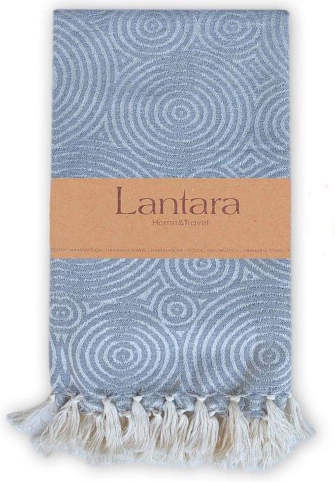 Lantara Hamamdoek Circles - Grijs - 100x200cm