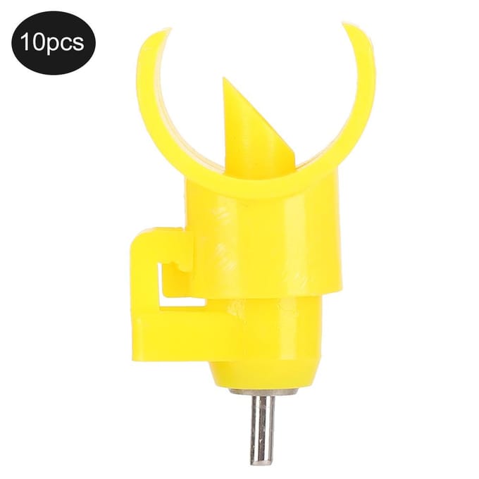 10 STUKS Kippennipel Drinkfonteinen Halve Cirkel Kogelkraan Type Pluimveedrinker yellow