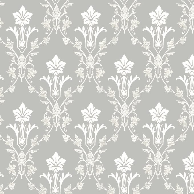 Duro Vliesbehang 677-03 - Blommor & Blad - Klassiek Grijs - 53cm x 10.05m