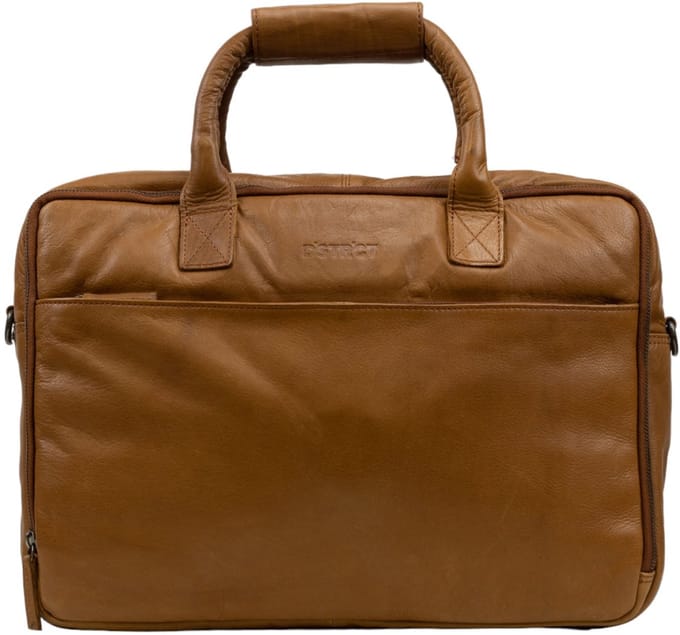 DSTRCT State Street Working Bag 2-vaks Laptoptas 17'' Cognac
