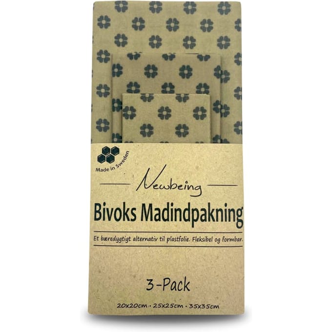 Newbeing Beeswax Food Wrap Beige 3 st