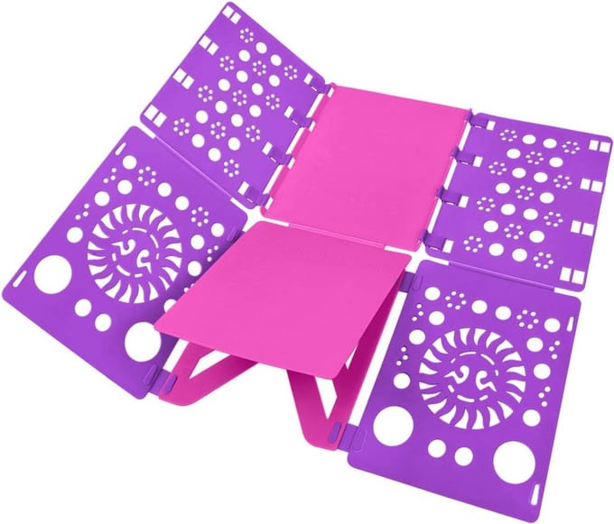 Vouwplank Kleding - Was Organizer - Efficiënt Vouwen - Verstelbare Scharnieren - 69 x 58 cm - Roze Paars