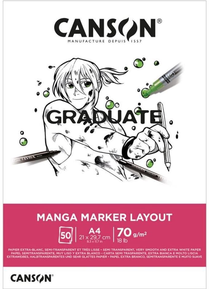 Canson Graduate Manga Marker Layout Pad A3 70G 50 SH