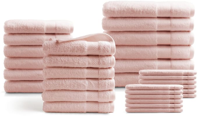 DoubleDry Handdoeken 30-delig set - Hotel kwaliteit 500 g/m2 - Perzik