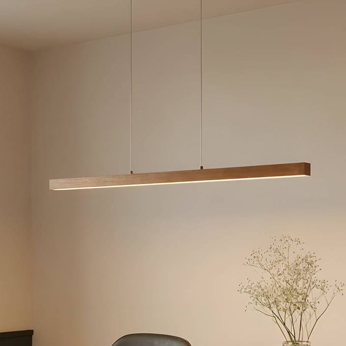Lucande LED hanglamp Nihalo, hout, 122 cm, dimbaar, CCT