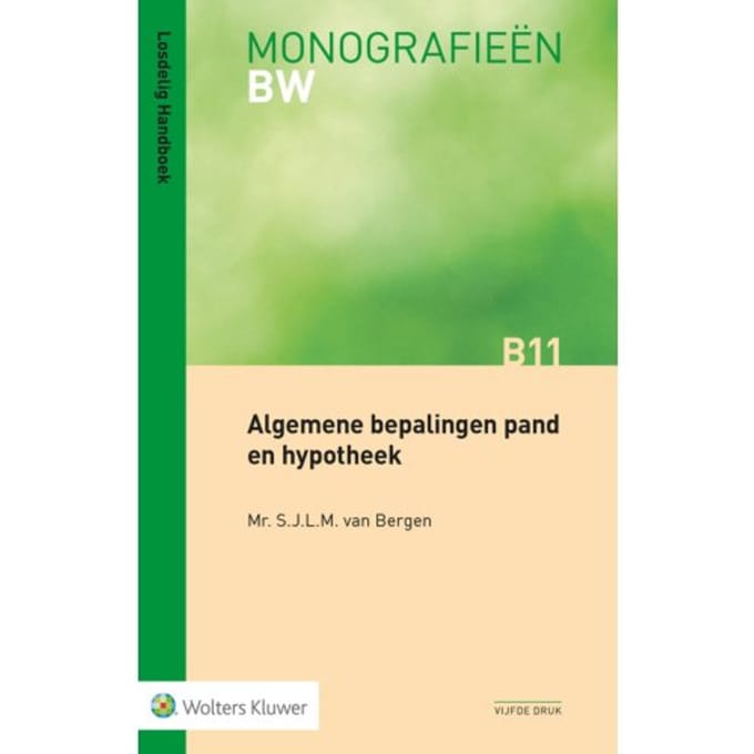Algemene Bepalingen Pand En Hypotheek - Monografieen Bw