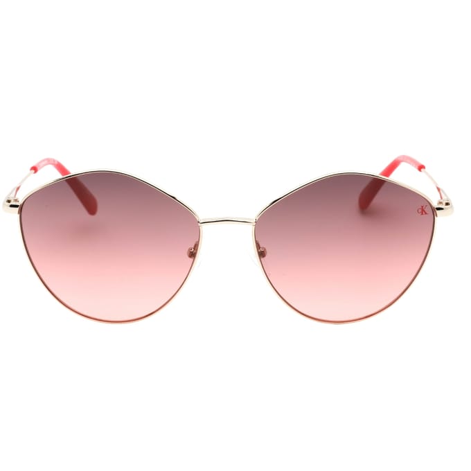 Calvin Klein zonnebril met gouden montuur en roze kleurverloop