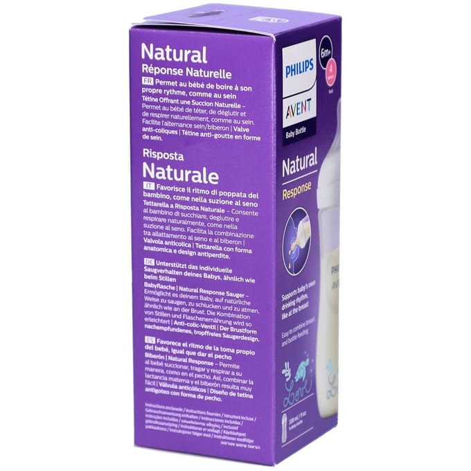 Philips Avent Natural Response babyfles - 1 stuk – 330 ml – flow 4 - schildpad - SCY906/11