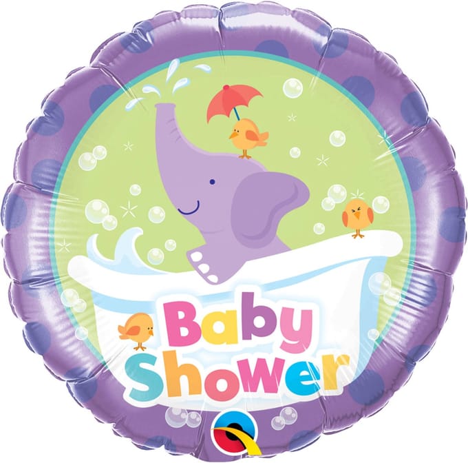 Paarse Babyshower Folieballon Olifant - 45cm
