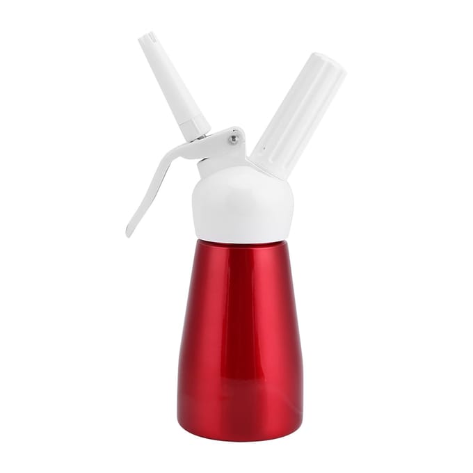 250 ml Draagbare Rode Aluminium Slagroom Dessertboter Dispenser Klopper Schuimmaker white