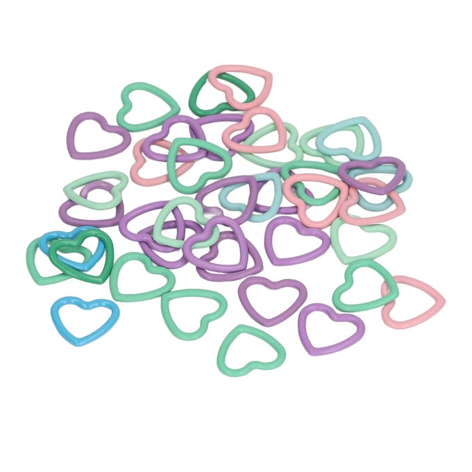 40 Marqueurs de Maille en Forme de Cœur Métal Marqueurs de Maille Crochet pour Accessoires de Tricot DIY blue
