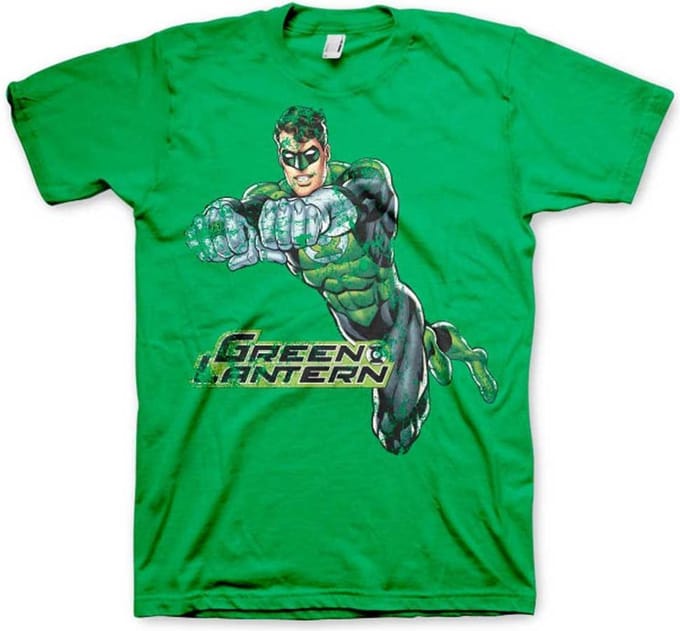 DC Comics Green Lantern Heren Tshirt -M- Distressed Groen