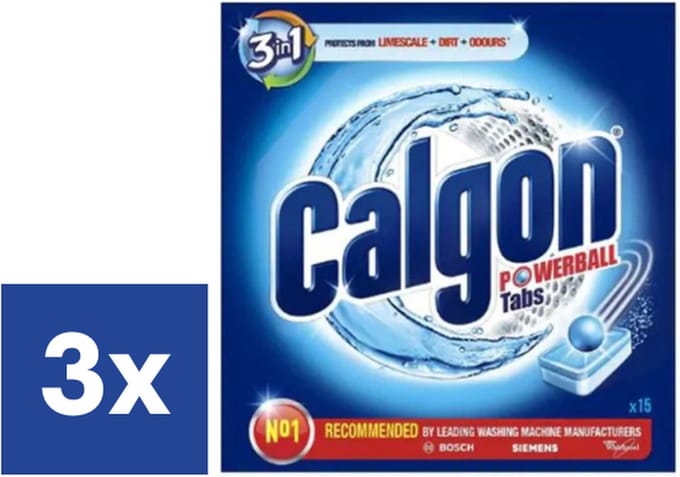 Calgon 3in1 Powerball Wasmachinereiniger - 3 x 15 tabs