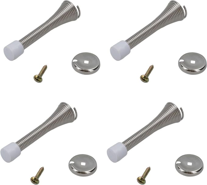 Deurveer Stoppen - Deurstop Buffer - Muren Beschermen - Rubberen Dop - 4 Stuks - Zilver