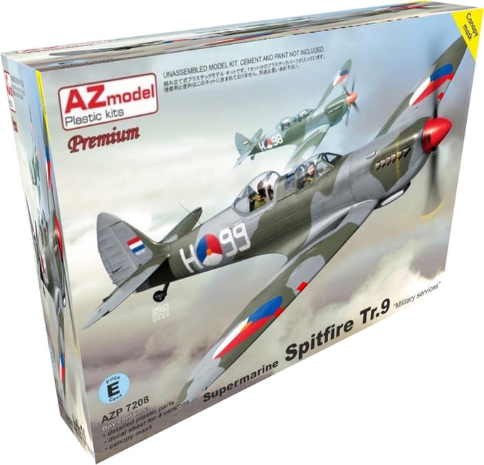 AZ Models Supermarine Spitfire Militaire Specificatie Premium Editie Plastic Modelbouwkit AZMP7208 1/72 TR.9 white