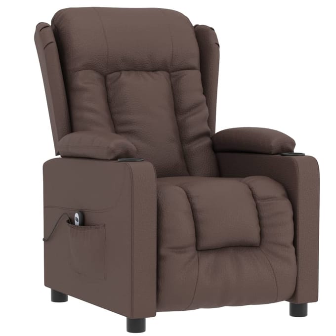 vidaXL - Fauteuil - verstelbaar - elektrisch - kunstleer - bruin