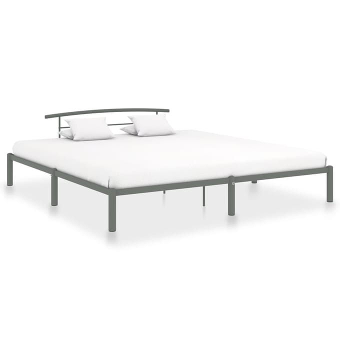 vidaXL - Bedframe - metaal - grijs - 180x200 - cm