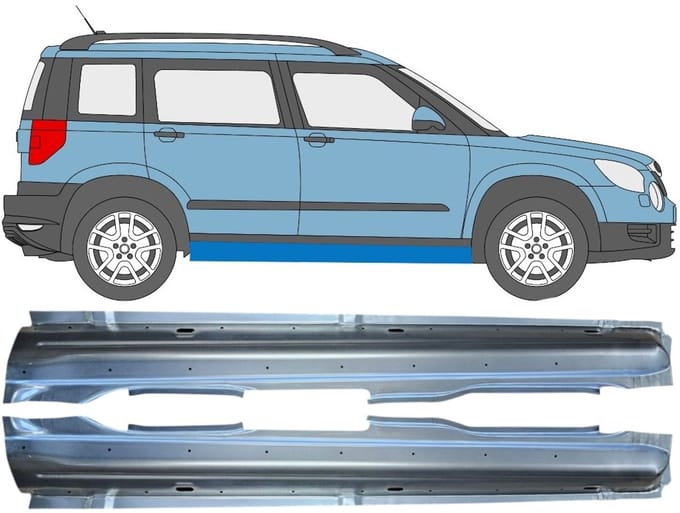 Volledige dorpel voor Skoda Yeti 2009- / Links + Rechts / Set