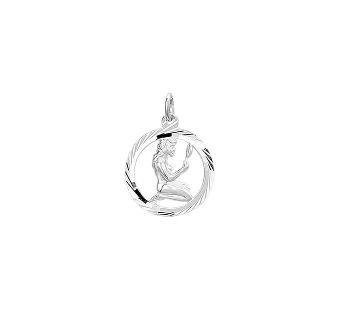 Zilver Gerhodineerde Hanger sterrenbeeld maagd gediamanteerd 1329979