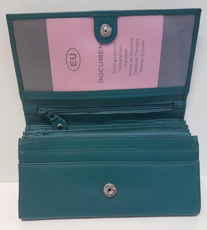 Dames Overslagportemonnee - Aqua