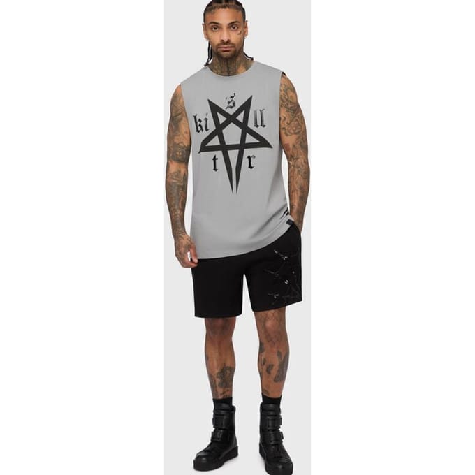 Killstar - Gothic T-shirt - Crypt Threads Vest - XS tot 4XL - voor Mannen - grijs