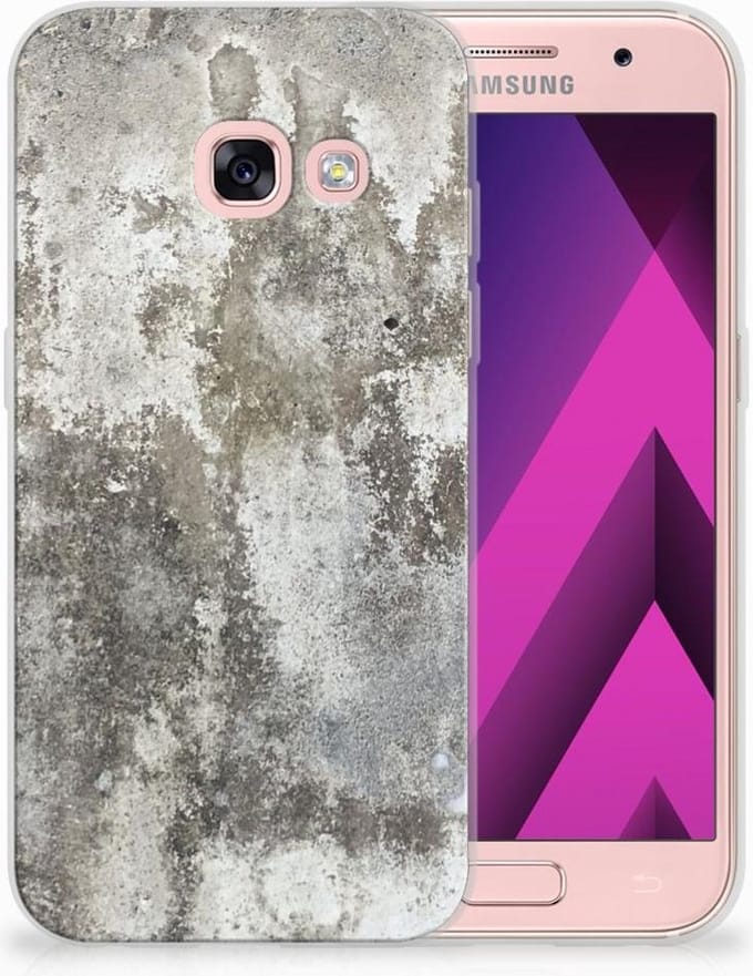 Samsung Galaxy A3 2017 TPU Siliconen Hoesje Beton Print