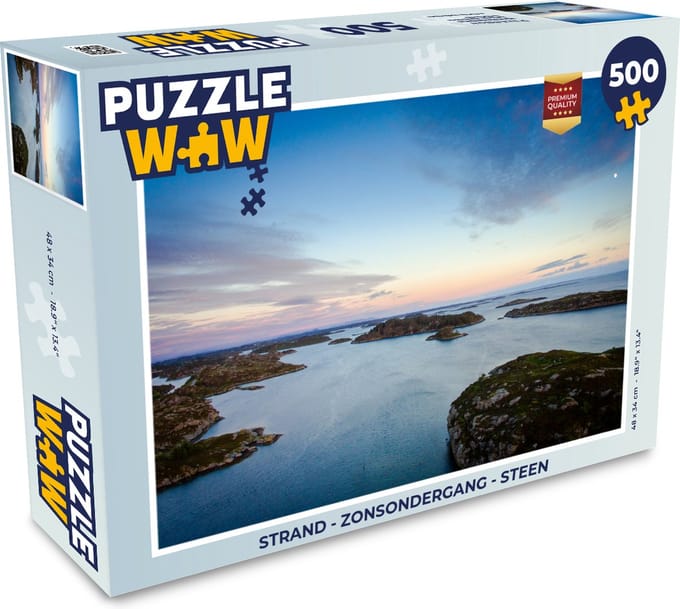 Puzzel Strand - Zonsondergang - Steen - Legpuzzel - Puzzel 500 stukjes