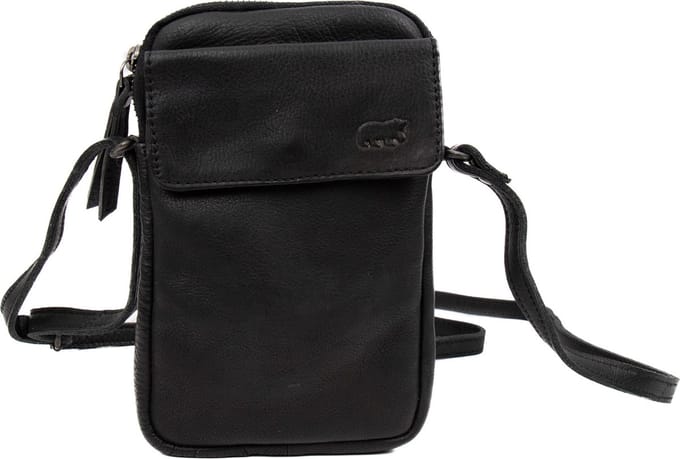 Bear Design Telefoontasje / Crossbodytas Dames - Leer - Igor - Zwart